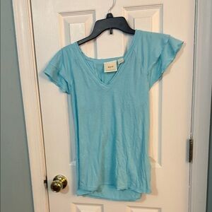 Maeve Sky Blue Short Sleeve Top